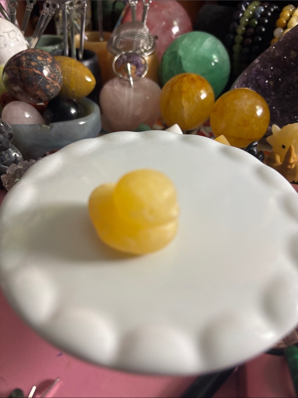 Small Yellow Calcite Stone Duck Figurine